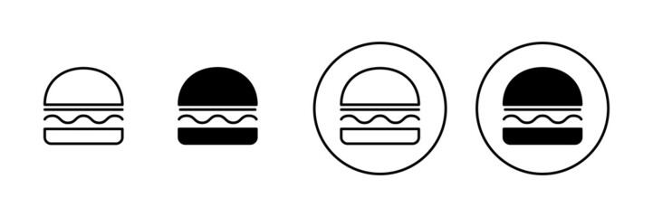 Burger icons set. burger sign and symbol. hamburger