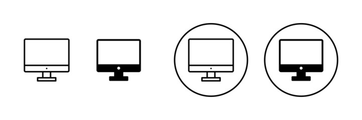 Computer icons set. computer monitor sign and symbol