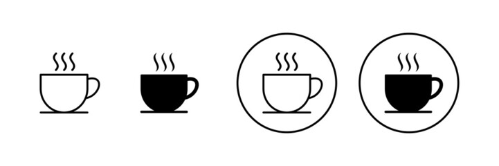 coffee cup icons set. cup a coffee sign and symbol