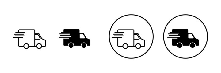 Delivery truck icons set. Delivery truck sign and symbol. Shipping fast delivery icon