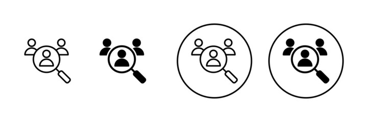 Hiring icons set. Search job vacancy sign and symbol. Human resources concept. Recruitment