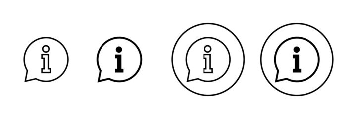 Info sign icons set. about us sign and symbol. Faq icon