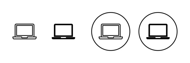 Laptop icons set. computer sign and symbol