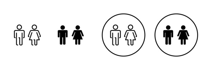 Man and woman icons set. male and female sign and symbol. Girls and boys