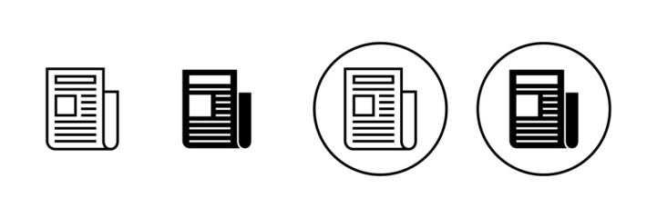 Newspaper icons set. news paper sign and symbolign