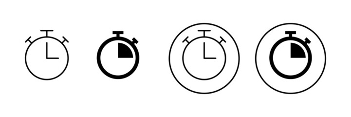 Stopwatch icons set. Timer sign and symbol. Countdown icon. Period of time