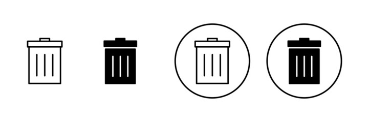 Trash icons set. trash can icon. delete sign and symbol.