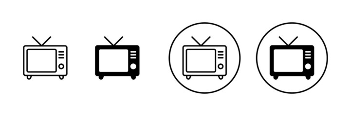 Tv icons set. television sign and symbol