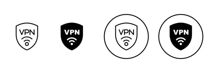 Vpn icons set. Private network sign and symbol. virtual private network icon.