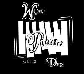 world piano day march 29 vector illustration