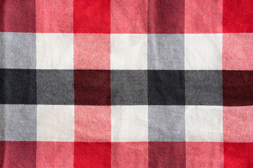 Red black and white checker pattern textile background