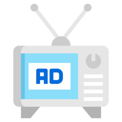 TELEVISION ADS flat icon