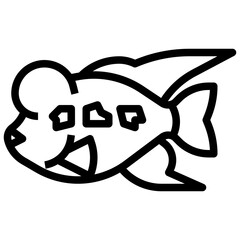 FISH 2 line icon