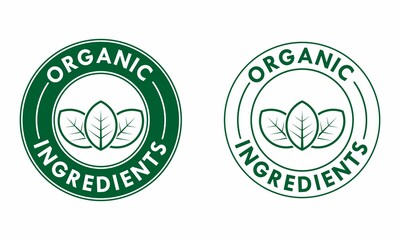 Organic ingredients logo template illustration.suitable for product label