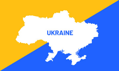 Vector Illustration of the Ukraine Map and the Flag