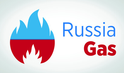 White, blue and red colors. Russia Gas Symbol
