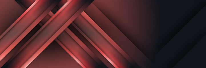 Abstract black red metallic carbon neutral overlap light hexagon mesh design modern luxury futuristic technology background. Game tech wide banner vector illustration.