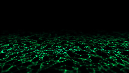 Futuristic digital data transfer concept. High-speed data flow of cryptocurrency servers. Blockchain technology. 3D rendering.