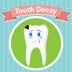 Dental healthy a big tooth decay poster