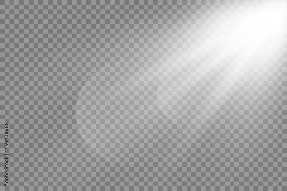 Canvas Prints sunrays on transparent background. sun flare light effect. stock vector