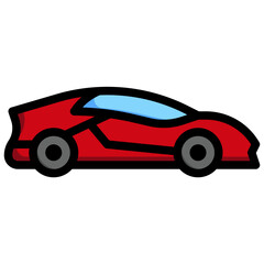 Fototapeta premium SUPERCAR Filled Outline