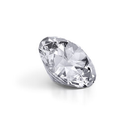 Dazzling diamond on white background. 3d render