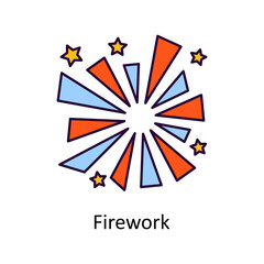 Fototapeta premium Firework Vector Filled Outline Icon Design illustration. St Patrick's Day Symbol on White background EPS 10 File