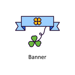 Banner Vector Filled Outline Icon Design illustration. St Patrick's Day Symbol on White background EPS 10 File