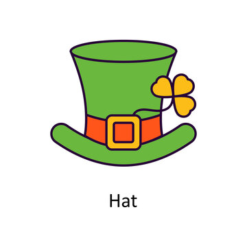 Hat Vector Filled Outline Icon Design illustration. St Patrick's Day Symbol on White background EPS 10 File