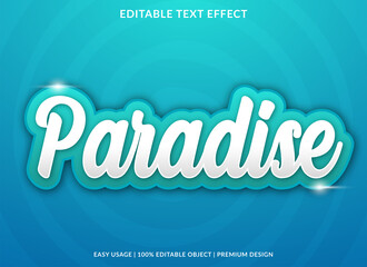 paradise text effect editable template with abstract style use for business logo and brand 