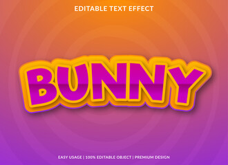 bunny text effect editable template with abstract style use for business logo and brand 