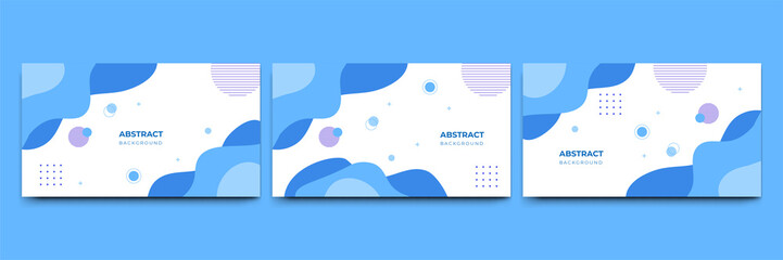 Abstract colorful Memphis flat geometric shapes background. Abstract composition with lines square dot triangle circle and wavy flat style. Design for poster, presentation, card, cover, banner.