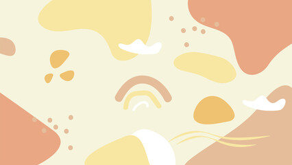 Abstract colorful Memphis flat geometric shapes background. Abstract composition with lines square dot triangle circle and wavy flat style. Design for poster, presentation, card, cover, banner.