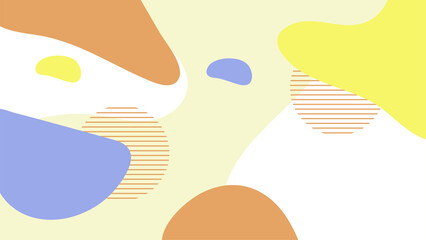 Abstract colorful Memphis flat geometric shapes background. Abstract composition with lines square dot triangle circle and wavy flat style. Design for poster, presentation, card, cover, banner.