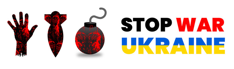 Stop war in Ukraine Background, Save Ukraine, Ukraine flag Stop War concept vector illustration. Ukraine flag vector design