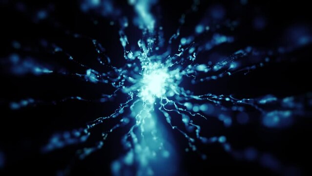 Shockwave Particles Opener Background Fx/ 4k animation of an abstract explosion background intro with shockwave stardust fractal particles