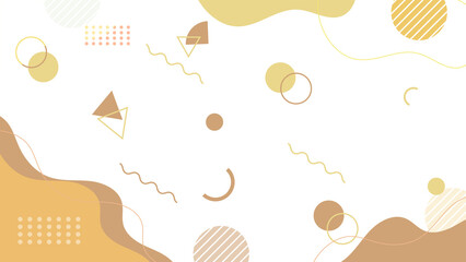 Abstract colorful Memphis flat geometric shapes background. Abstract composition with lines square dot triangle circle and wavy flat style. Design for poster, presentation, card, cover, banner.