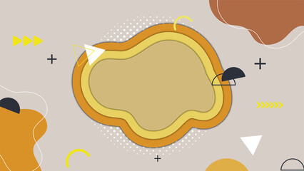 Abstract colorful Memphis flat geometric shapes background. Abstract composition with lines square dot triangle circle and wavy flat style. Design for poster, presentation, card, cover, banner.