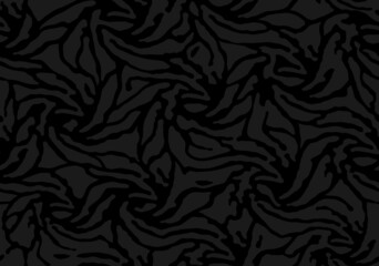 Camouflage pattern background seamless vector illustration. Classic clothing style masking camo repeat print. Dark grey and black color.
