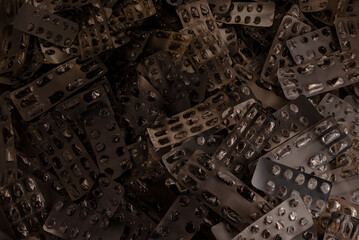 hundreds of blister packs of pills