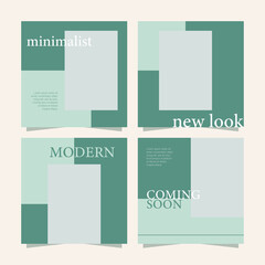 Clean minimalist social media post feed template