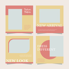 Clean minimalist social media post feed template