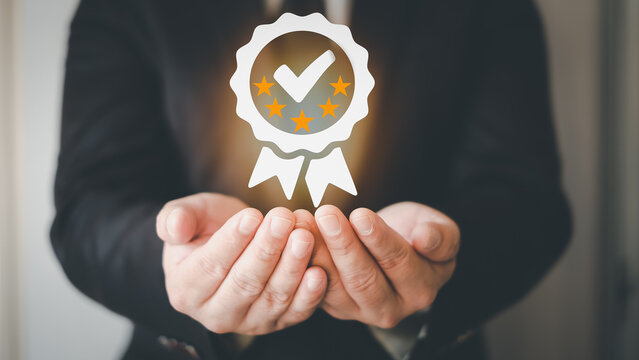 Quality Control Satisfaction Good Product And Service Customer Hand ...