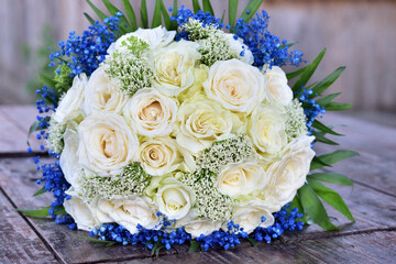 Wedding bouquet of roses.