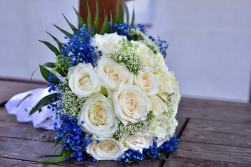 Wedding bouquet of roses.