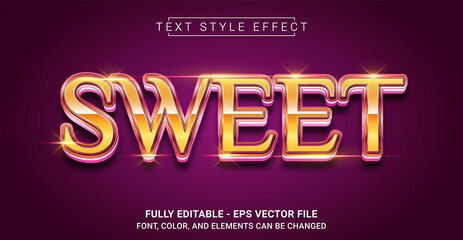 Sweet Text Style Effect. Editable Graphic Text Template.