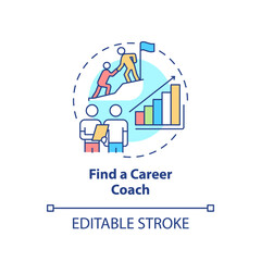 Find career coach concept icon. What to do if career is wrong abstract idea thin line illustration. Change without regret. Isolated outline drawing. Editable stroke. Arial, Myriad Pro-Bold fonts used