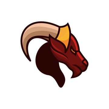 Animal head goat logo design vector