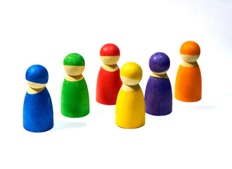 People of all kinds. A series of symbolic images of wood people.