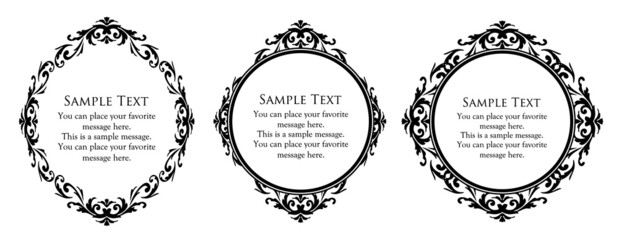 春の植物モチーフのフレームセット。ビンテージフラワー。装飾デザイン。流行りのあしらい